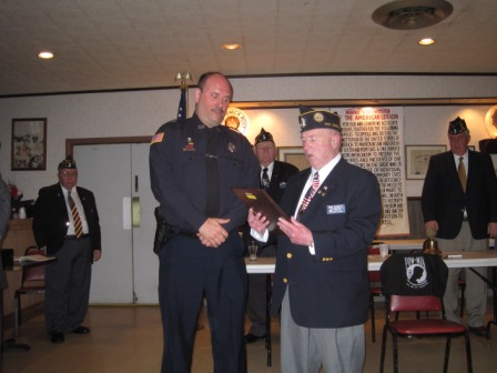 Legion Post 735 Honors Officer of the Year
