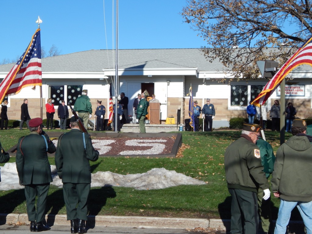 AMVETS member prepare to lower flag